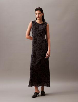 Chiffon Botanic Print Shift Dress by CALVIN KLEIN