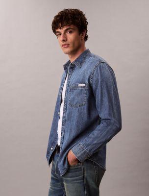 Classic Denim Button-Down Shirt by CALVIN KLEIN