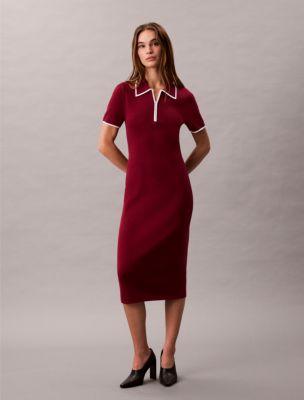 Colorblock Trim Midi Dress by CALVIN KLEIN