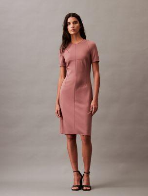 Compact Stretch Crepe Shift Dress by CALVIN KLEIN
