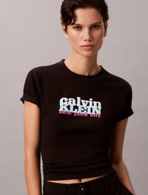 Contrast Logo Graphic Slim T-Shirt by CALVIN KLEIN