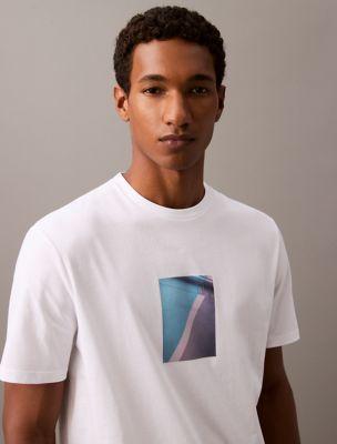 Contrast Shadow Graphic Classic Crewneck T-Shirt by CALVIN KLEIN