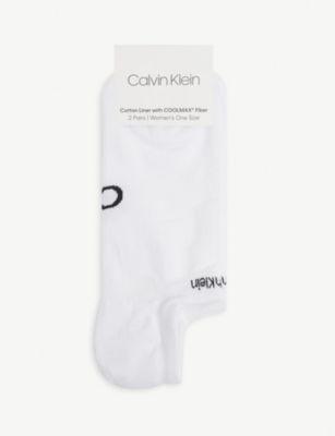 Coolmax® cotton-blend liner socks pack of two by CALVIN KLEIN