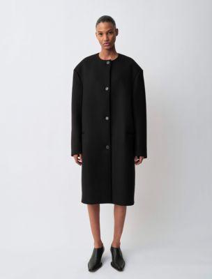 Cora Collarless Coat by CALVIN KLEIN