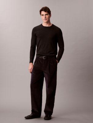 Corduroy Pleated Wide Leg Pants by CALVIN KLEIN