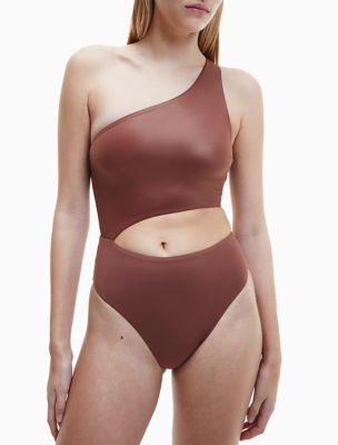 Core Essentials One Shoulder Swimsuit by CALVIN KLEIN