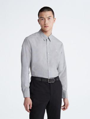 Cotton Blend Classic Button-Down Shirt by CALVIN KLEIN