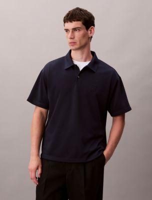 Cotton Blend Pique Classic Polo Shirt by CALVIN KLEIN