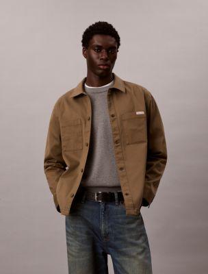 Cotton Blend Relaxed Shirt Jacket by CALVIN KLEIN