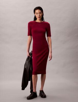 Cotton Contour Midi Dress by CALVIN KLEIN