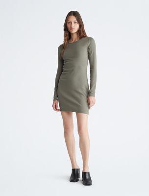 Cotton Contour Rib Mini Dress by CALVIN KLEIN