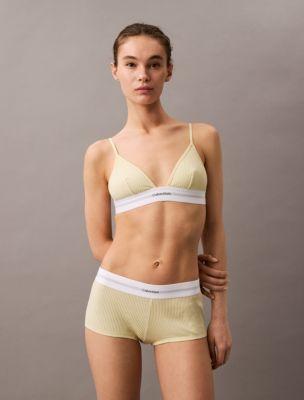 Cotton Modal Stretch Rib Unlined Triangle Bralette + Boyshort | Calvin Klein by CALVIN KLEIN