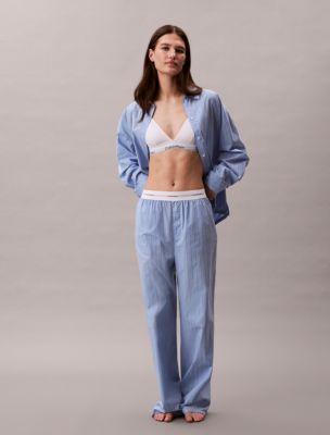 Cotton Poplin Logo Waistband Pants by CALVIN KLEIN