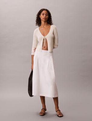Cotton Poplin Midi Skirt by CALVIN KLEIN