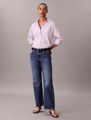 Cotton Poplin Relaxed Button-Down Shirt by CALVIN KLEIN