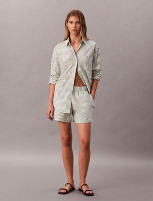 Cotton Poplin Stripe Boxer Shorts by CALVIN KLEIN