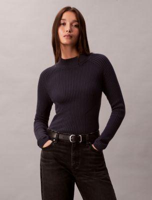 Cotton Rib Slim Sweater by CALVIN KLEIN