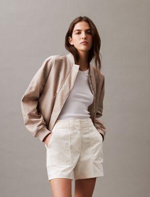 Cotton Sateen Shorts by CALVIN KLEIN
