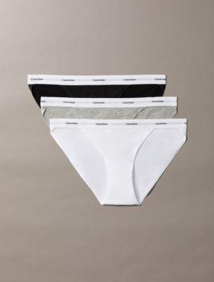 Cotton Stretch Rib 3-Pack String Bikini by CALVIN KLEIN