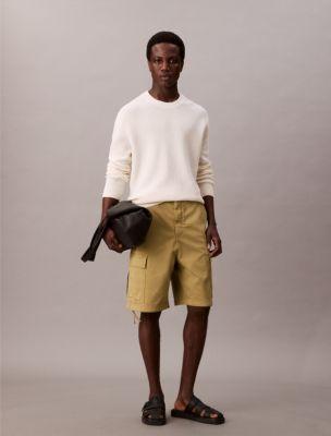 Cotton Stretch Twill Cargo Shorts by CALVIN KLEIN