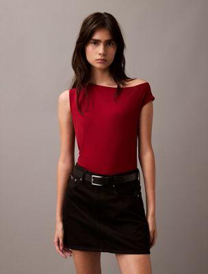 Crepe Jersey Asymmetric T-Shirt | Calvin Klein by CALVIN KLEIN
