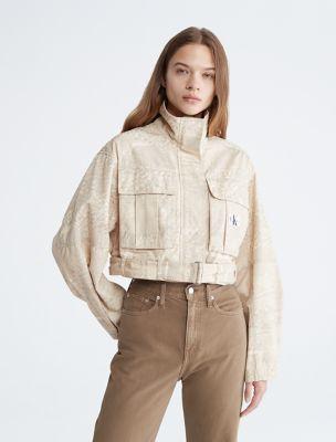 Cropped Belted Utility Jacket by CALVIN KLEIN