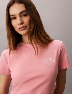 Curved Logo Graphic Slim Tee by CALVIN KLEIN