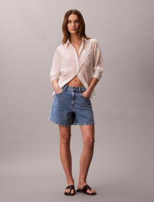 Denim A-Line Shorts by CALVIN KLEIN