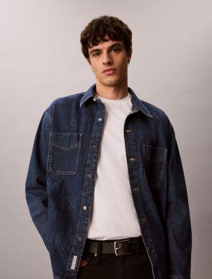 Denim Allover Monogram 90s Overshirt by CALVIN KLEIN