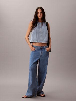 Denim Cropped Shell Top by CALVIN KLEIN