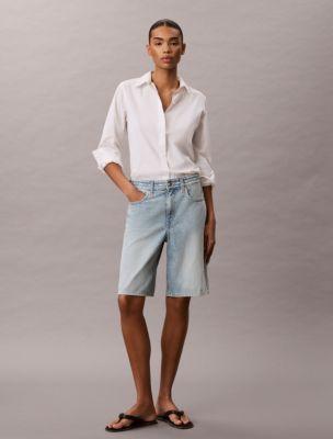 Denim Logo Bermuda Shorts by CALVIN KLEIN