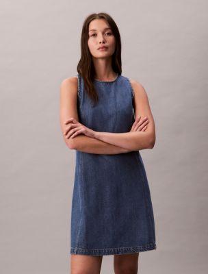 Denim Mini Shift Dress by CALVIN KLEIN