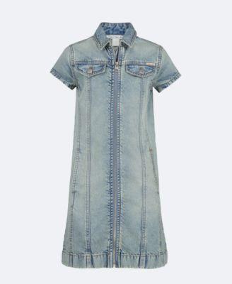Denim Zip Mini Dress by CALVIN KLEIN
