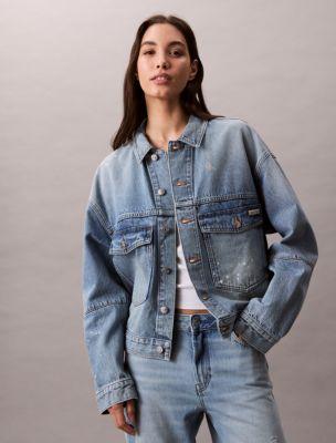 Distressed Denim Jacket by CALVIN KLEIN