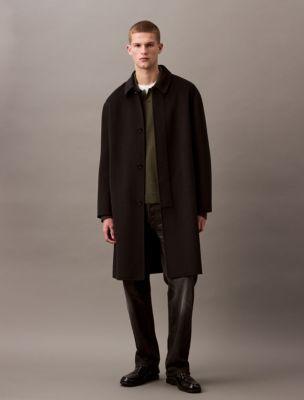 Double Faced Wool Blend Car Coat by CALVIN KLEIN