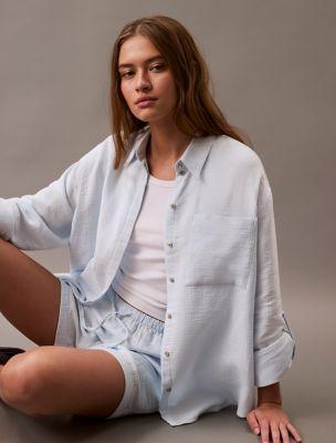 Double Gauze Roll Tab Button-Down Shirt by CALVIN KLEIN