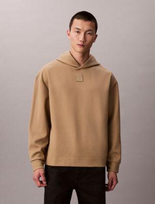 Emblem Logo Wool Blend Hoodie by CALVIN KLEIN