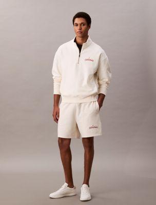 Embroidered Logo French Terry Shorts by CALVIN KLEIN