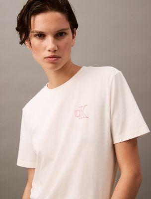 Embroidered Monogram Logo Classic Crewneck T-Shirt by CALVIN KLEIN