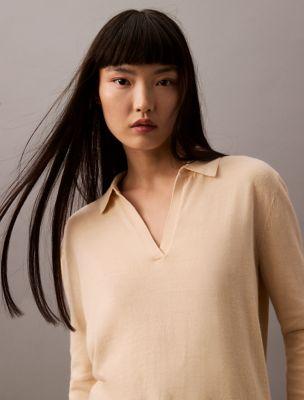 Extra Fine Merino Blend Polo Sweater by CALVIN KLEIN