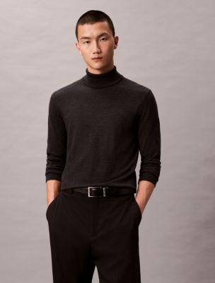 Extra Fine Merino Blend Turtleneck Sweater by CALVIN KLEIN