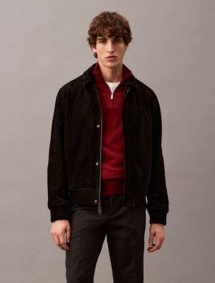 Extra Fine Merino Wool Blend Quarter Zip Sweater by CALVIN KLEIN