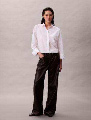 Faux Leather 5-Pocket Pants by CALVIN KLEIN