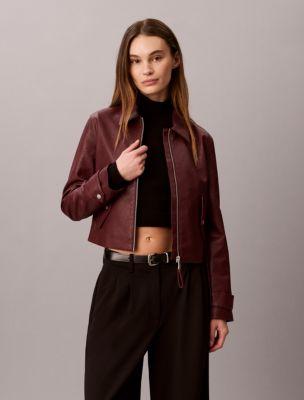 Faux Leather Moto Jacket by CALVIN KLEIN