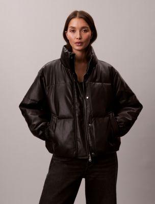 Faux Leather Puffer Jacket by CALVIN KLEIN