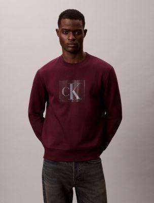 Fleece Layered Monogram Graphic Sweatshirt by CALVIN KLEIN