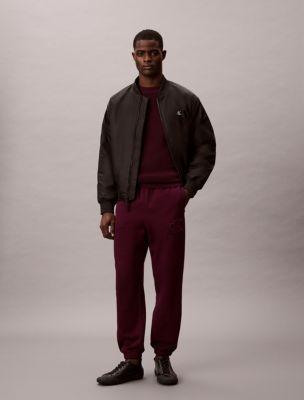 Fleece Monogram Patch Joggers by CALVIN KLEIN