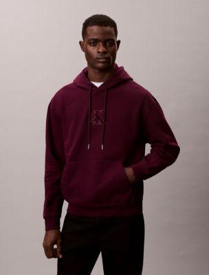 Fleece Monogram Relaxed Hoodie by CALVIN KLEIN