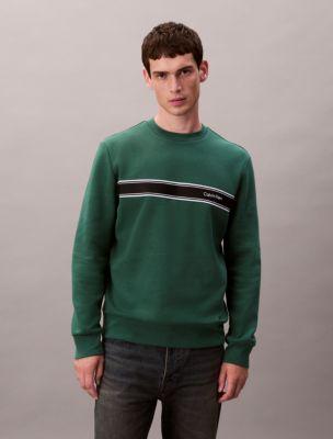 Fleece Stripe Classic Sweatshirt by CALVIN KLEIN