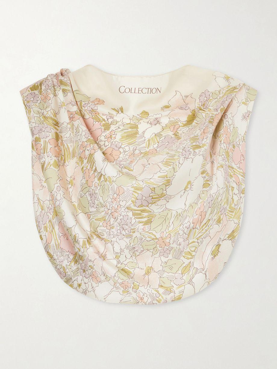 Floral-print silk cropped tank by CALVIN KLEIN